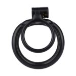 Back view of Small Double-Ring Black Chastity Cage