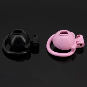 black chastity cage comfort-fit small rings wearing guide graphic