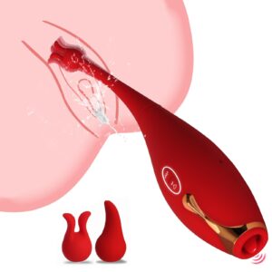 High-Frequency Clit Vibrator – 10 Vibes + 10 Tongue Modes, Dual Tips