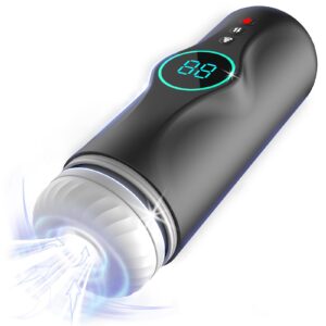 Heated Electric Masturbator with 5 Vibration, Thrust & Suction Modes