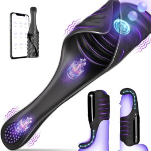 Triple-Motor Electric Masturbator with 5 Tap Modes & 10 Vibration Patterns for Men