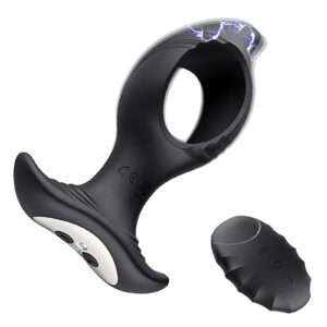 Electro Shock Anal Vibrator with 10 Vibration & 3 Shock Modes + Remote Control