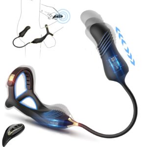 Penis Ring Vibrator with Dual Motors & Remote – Prostate Stimulator Toy