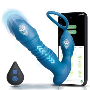 Remote-Controlled Prostate Vibrator with 9 Modes & Penis Ring Plug