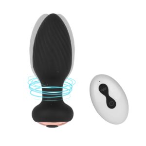 360° Rotating Anal Vibrator with 7 Vibes & Remote for Submissive Play