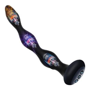 Electric Shock Prostate Vibrator with 10 Vibes & Beaded Anal Plug