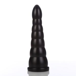 Intense Giant Anal Plug Dildo Textured for Deep Stimulation & Orgasm (Black)