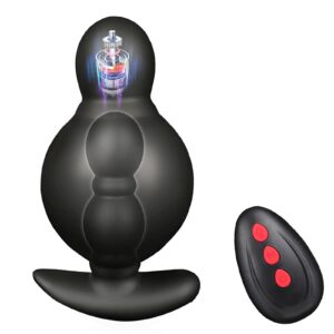 Inflatable Vibrating Anal Plug with Remote – 10 Modes for Prostate, G-Spot & Stretch Play