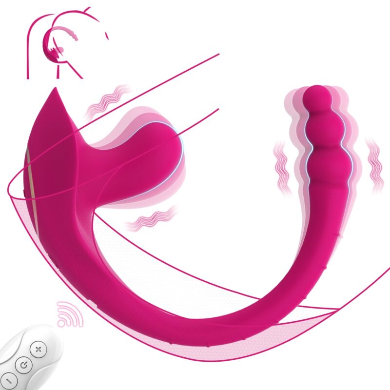 Wearable Triple-Stimulation Butterfly Vibrator – Remote Control Dildo for Clit, G-Spot & Anal