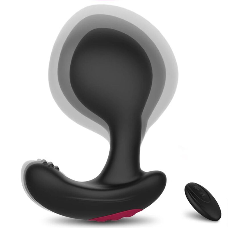 2-in-1 Inflatable Anal Vibrator with 10 Modes & Remote Control
