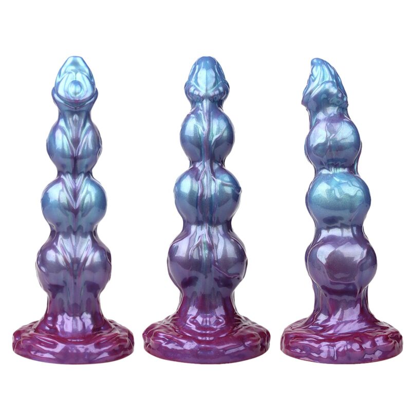 Dog Dildo with Beaded Shaft & Suction Cup for Prostate Fantasy Use Dog Dildo with Beaded Shaft & Suction Cup for Prostate Fantasy Use