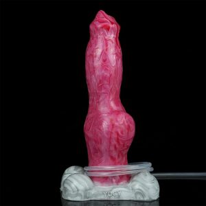 Wolf Dildo with Suction Cup and Ejection Function, Silicone Anal Plug for Men & Women
