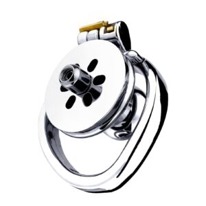 Shiny metal cock cage with silicone insert