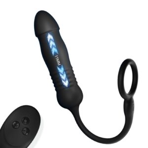 Prostate Massager Anal Plug Elastic Silicone Penis Ring Waterproof USB