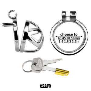 metal steel chastity cage cutout concealed lock feature detail graphic