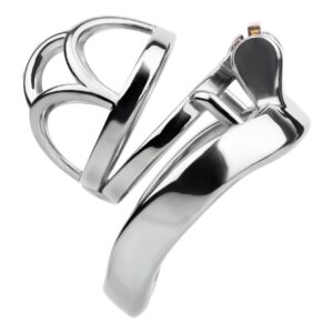 Stainless steel stealth chastity cage side view