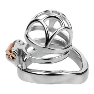 metal steel chastity cage stainless stealth lock solitary detail close-up