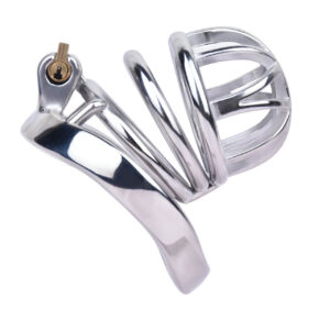 metal steel chastity cage male stainless penis lock feature detail graphic