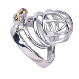 Male Chastity Cage – Stainless Steel Penis Lock Device with Rings