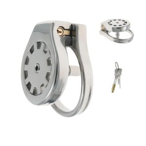 metal chastity cage flat catheter hidden lock accessory kit view