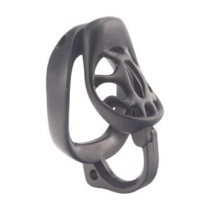 Black Small Chastity Cage-Breathable Resin Penis Cage with Detachable Hook for Bondage Training