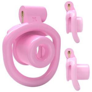 Sissy Inverted Chastity Cage-Cylindrical Nylon Lock with 4 Rings