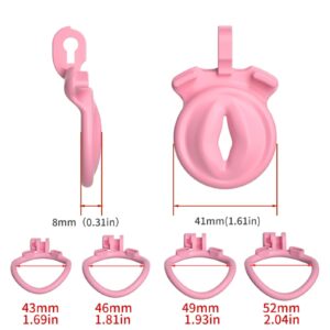 pink ABS chastity cage inverted cage-abs cock belt back product view