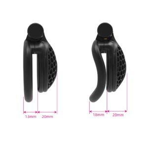 Black mini chastity cage side dimensions