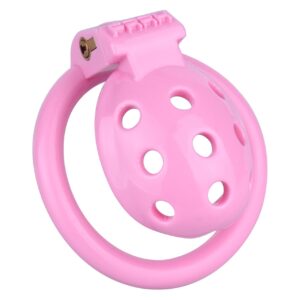 Pinky Sissy Cock Cage-3D Printed Lock with Catheter, Belt & 4 Rings