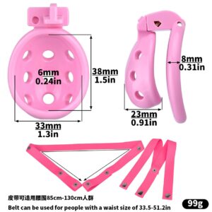 pink chastity cage pinky sissy cock cage-3d accessory kit view