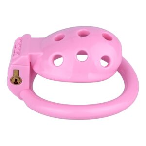 pink chastity cage pinky sissy cock cage-3d angled product view