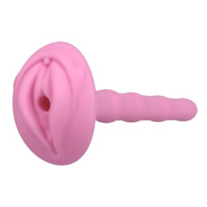 metal steel chastity cage vagina-shaped inverted cage-stainless male control feature graphic