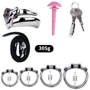 Stainless steel inverted chastity cage size and ring chart