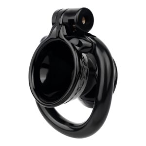 Black sissy inverted chastity cage front view