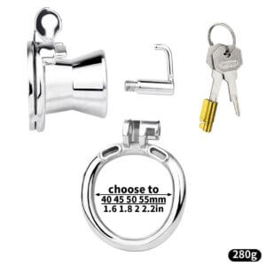 metal steel chastity cage hollow stainless male lock feature detail graphic