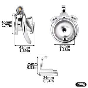 metal steel chastity cage hollow stainless male lock material detail graphic