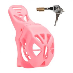 Sissy Small Chastity Device-Lightweight Male Cock Cage with 4 Rings & Invisible Lock