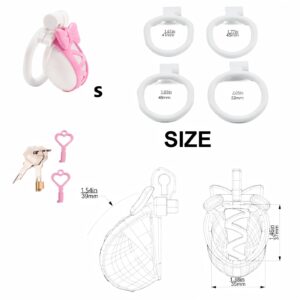 pink chastity cage bow invisible lock material detail graphic