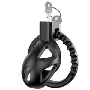 Black lightweight sissy chastity cage with lock