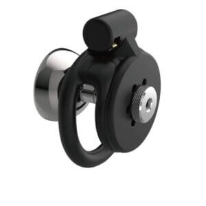 black chastity cage inverted compact bend ring back product view