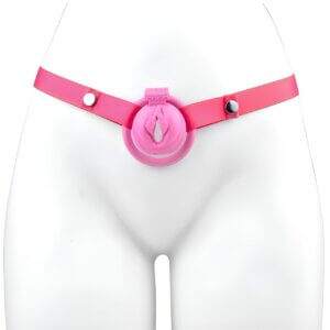 Pink Invisible Chastity Cage with Concealed Design & Support Belt