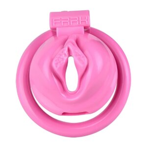 pink chastity cage invisible concealed design support wearing guide graphic