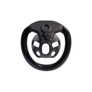 Black inverted chastity cage front view