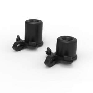 black chastity cage flat inverted set rings angled product view