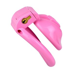 Pink inverted chastity cage with concealed lock