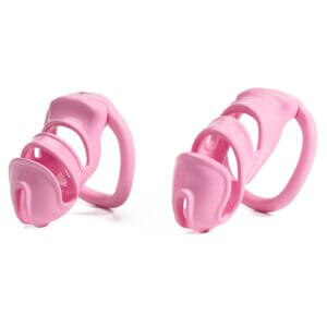 Pink micro chastity cage two-piece set