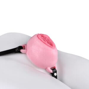 pink silicone chastity cage sissy belt breathable design feature detail graphic