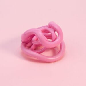 pink resin chastity cage open-frame inverted cock 3D back product view