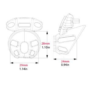 Pink inverted chastity cage technical drawing