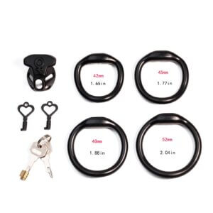 pink chastity cage inverted sissy belt micro control feature graphic